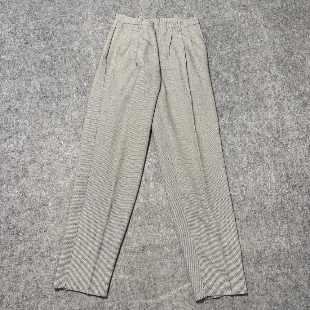 VTG 80s 90s Cotler Houndstooth Pleated Trousers Pants Made in USA Mens 30 L